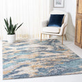 Area Rug 10 x 14, Blue amp Grey, Abstract Design, Non  Shedding  Easy Care, 1inch Thick