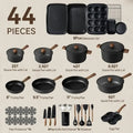 44pcs Nonstick Kitchen Titanium Cookware Sets, Induction Induction