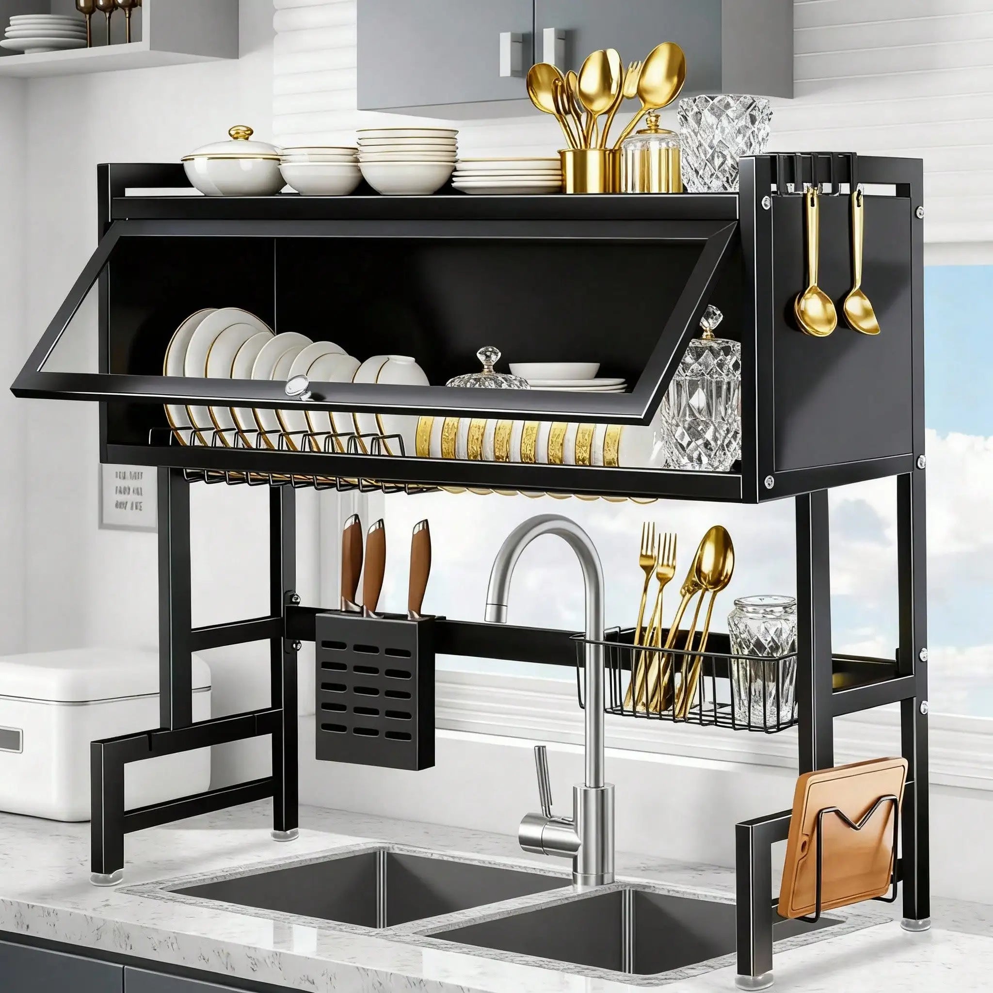 Over The Sink Dish Drainer Drying Rack 3 Tier