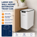 Dual-Use Wall Mounted or Floor Standing Slim  Trash Can with Lid, No-Drill,  Hanging Bin For Bathroom,  Kitchen or  Cabinet Door,