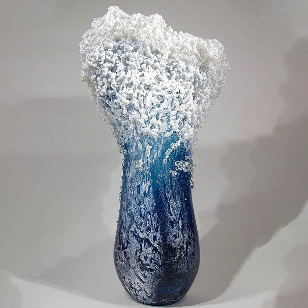 Sea Wave Resin Blue Vase,