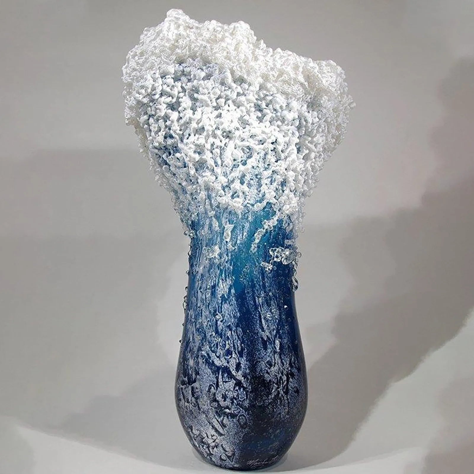 Sea Wave Resin Blue Vase,