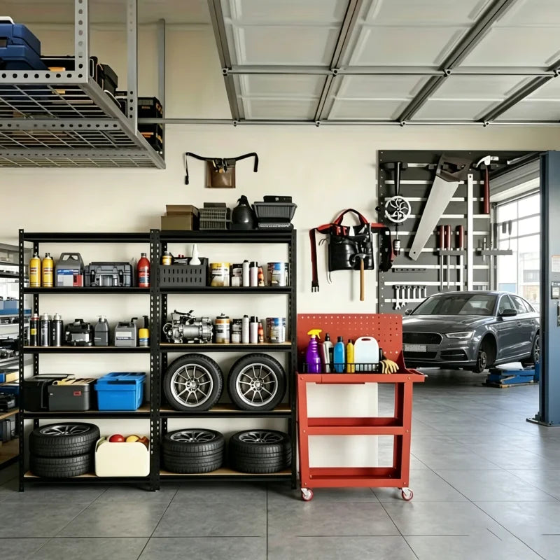 Heavy Duty Garage Shelving Unit, 72"x16" Adjustable 5 Tier Storage Rack, 2000lb weight Metal