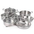 3 Ply Stainless Steel 11-Piece Cookware Set with Lids,