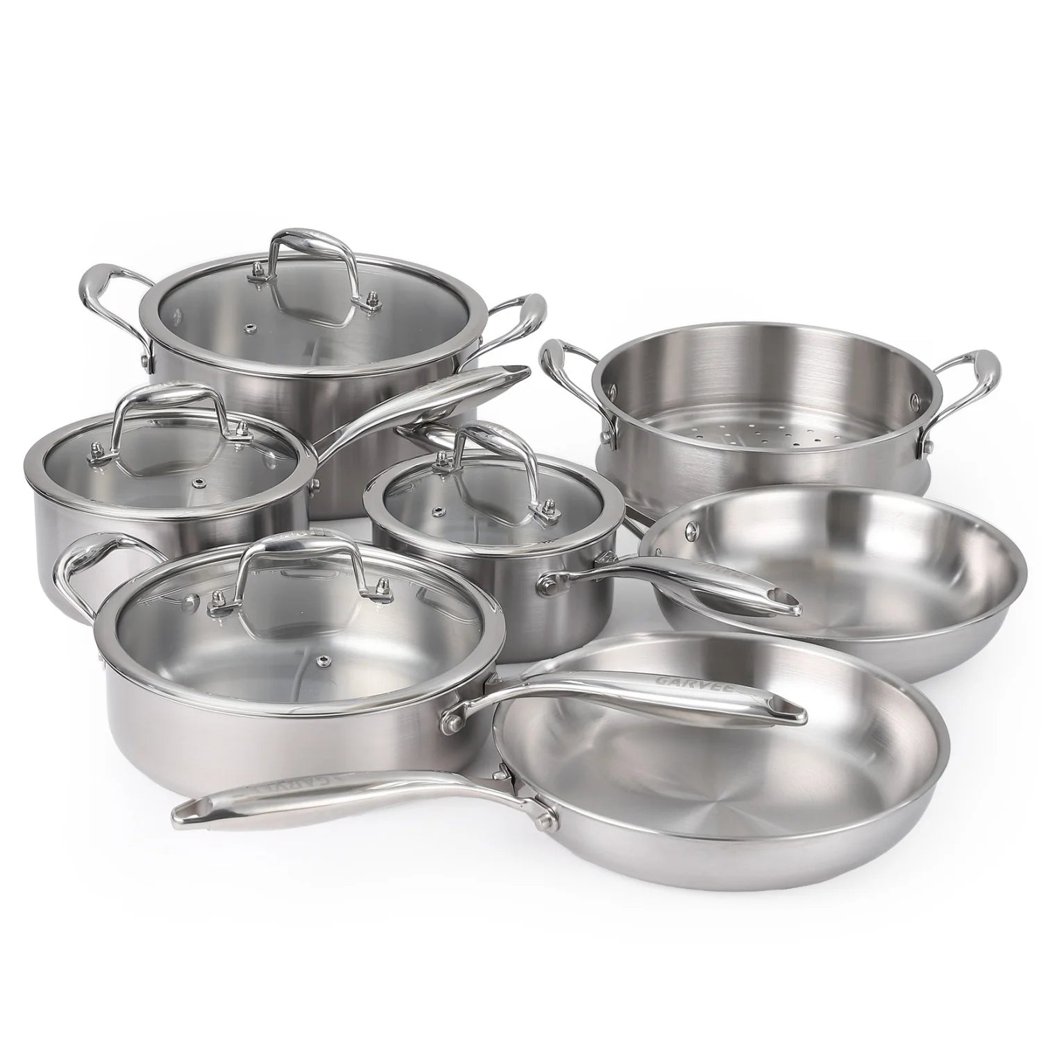 3 Ply Stainless Steel 11-Piece Cookware Set with Lids,