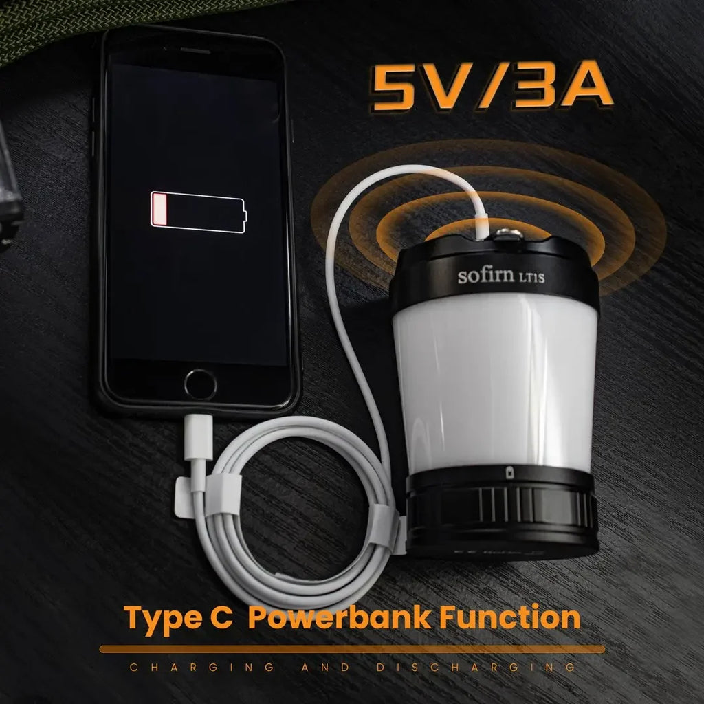 USB C 21700 Rechargeable Lantern & Torch with power Bank
