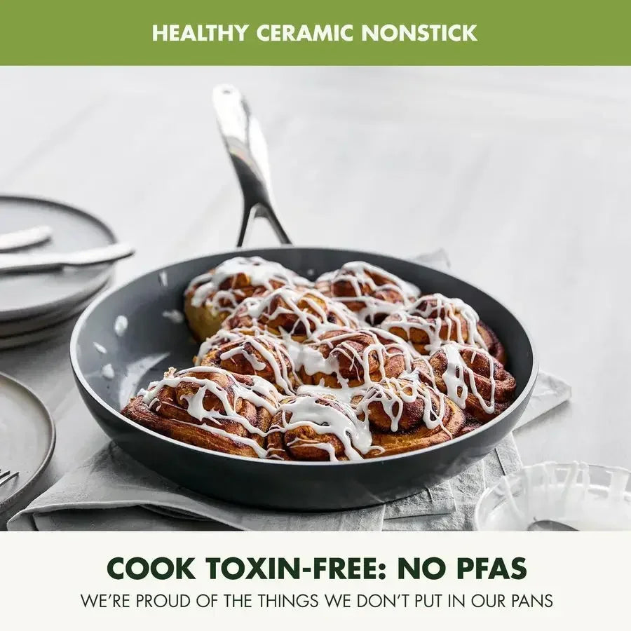 22 Piece Ceramic Nonstick Cookware Set, Hard Anodized,  PFAS Free, Induction Ready,