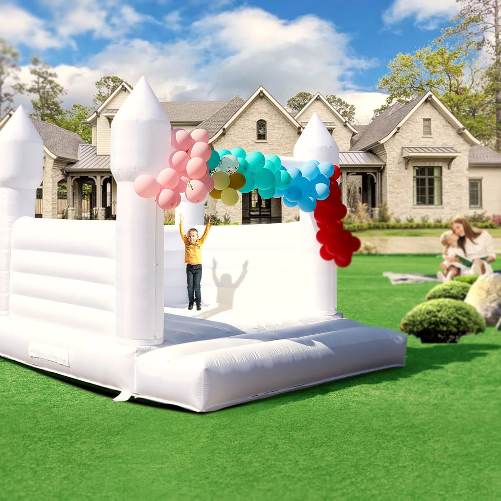 13x12FT Giant Inflatable White Bounce House PVC Bouncy Castle for Wedding Party