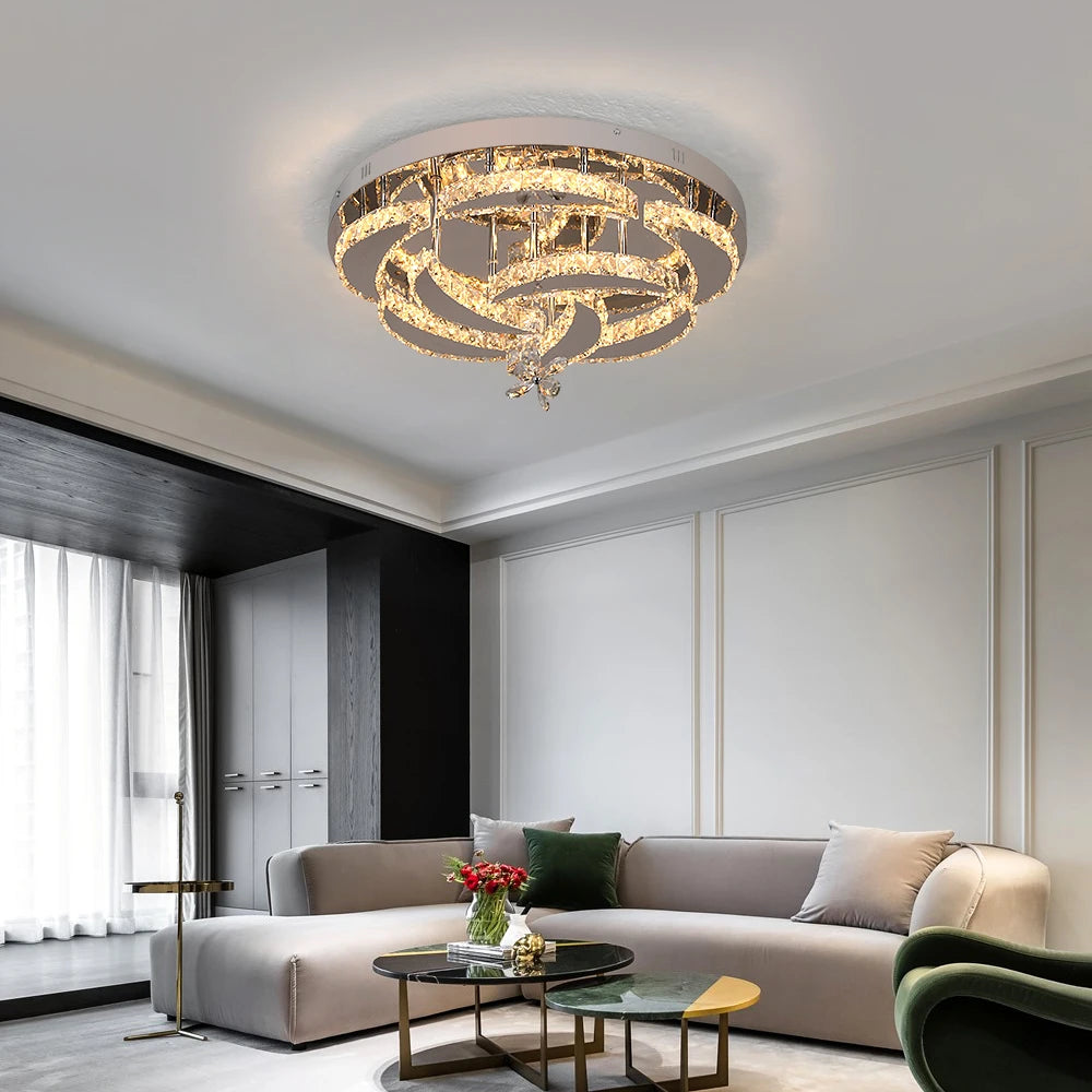 Chandelier Ceiling Lamp   Crystal Led  Pendant Light RC Dimmable Luminaire