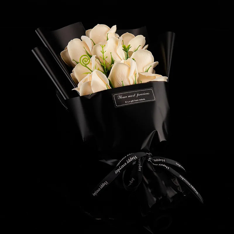 9 Heads Soap Flower Rose Bouquet Artificial