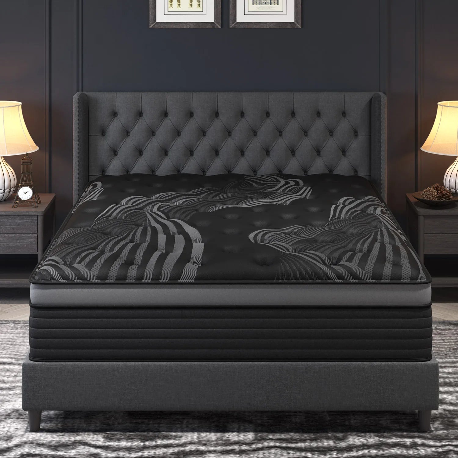 12"14" Gel Memory Foam Hybrid Pocket Spring Mattress, Medium Firm, Motion Isolating,  Twin/Full/ Queen /King  Mattress In A Box,