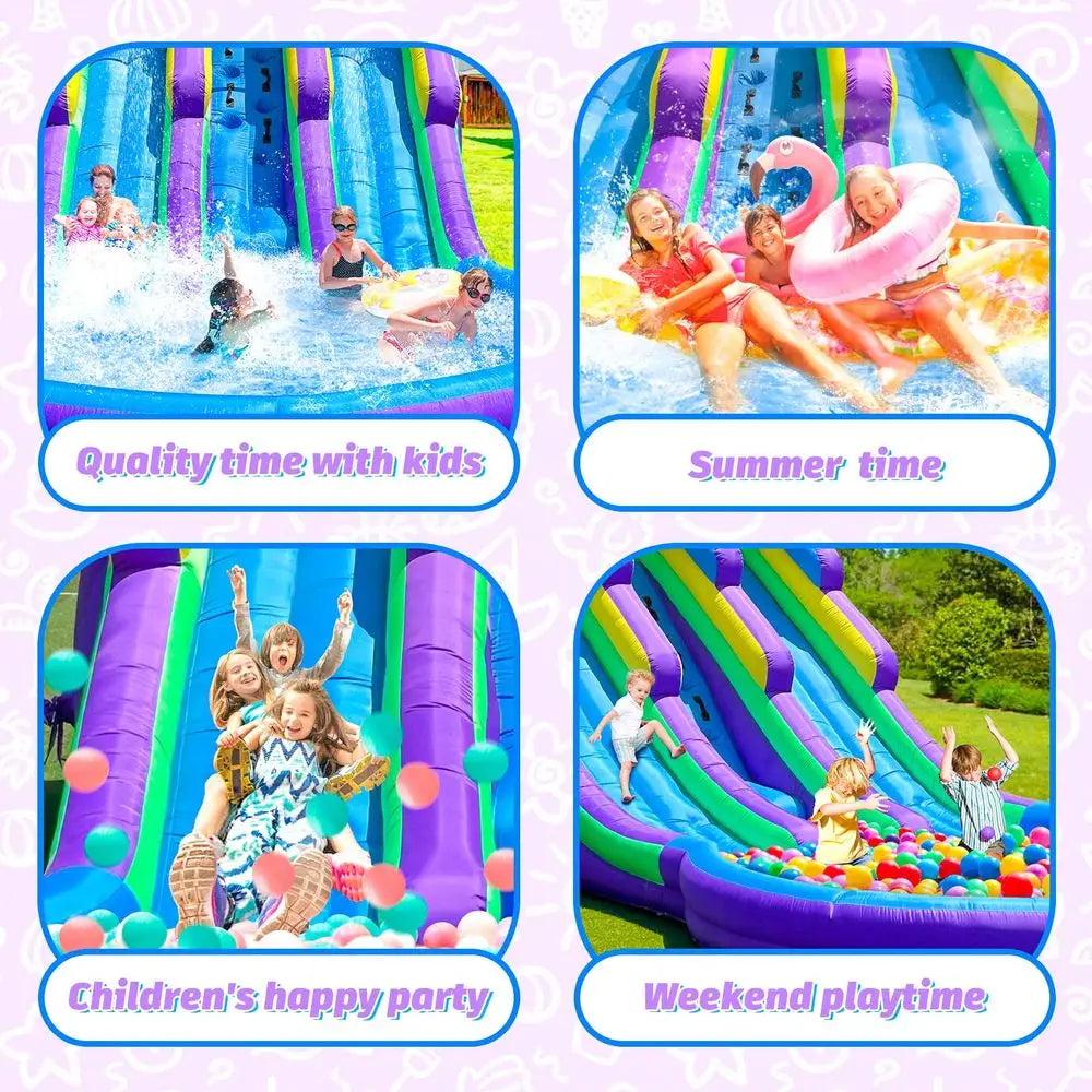 Inflatable Water Slide for Kids and Adults with Better Drainage and Durability  Easy Setup,