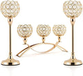 Gold 3-Arms Candle Holders Tealight  Stand for Table