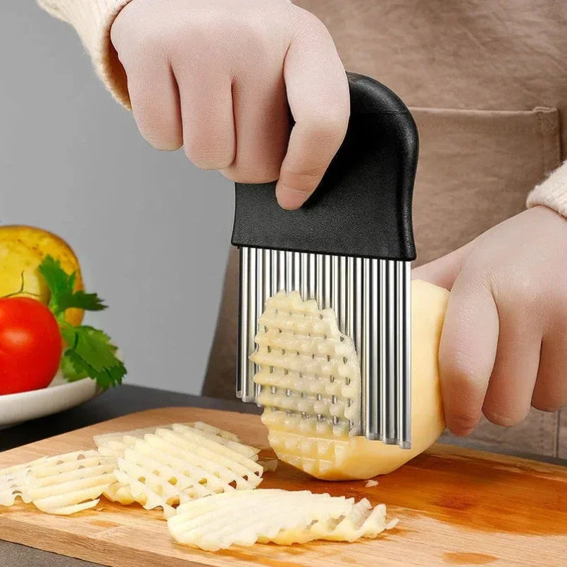 Stainless Steel Wave Potato Knife  , French Fry & Vegetable Cutter