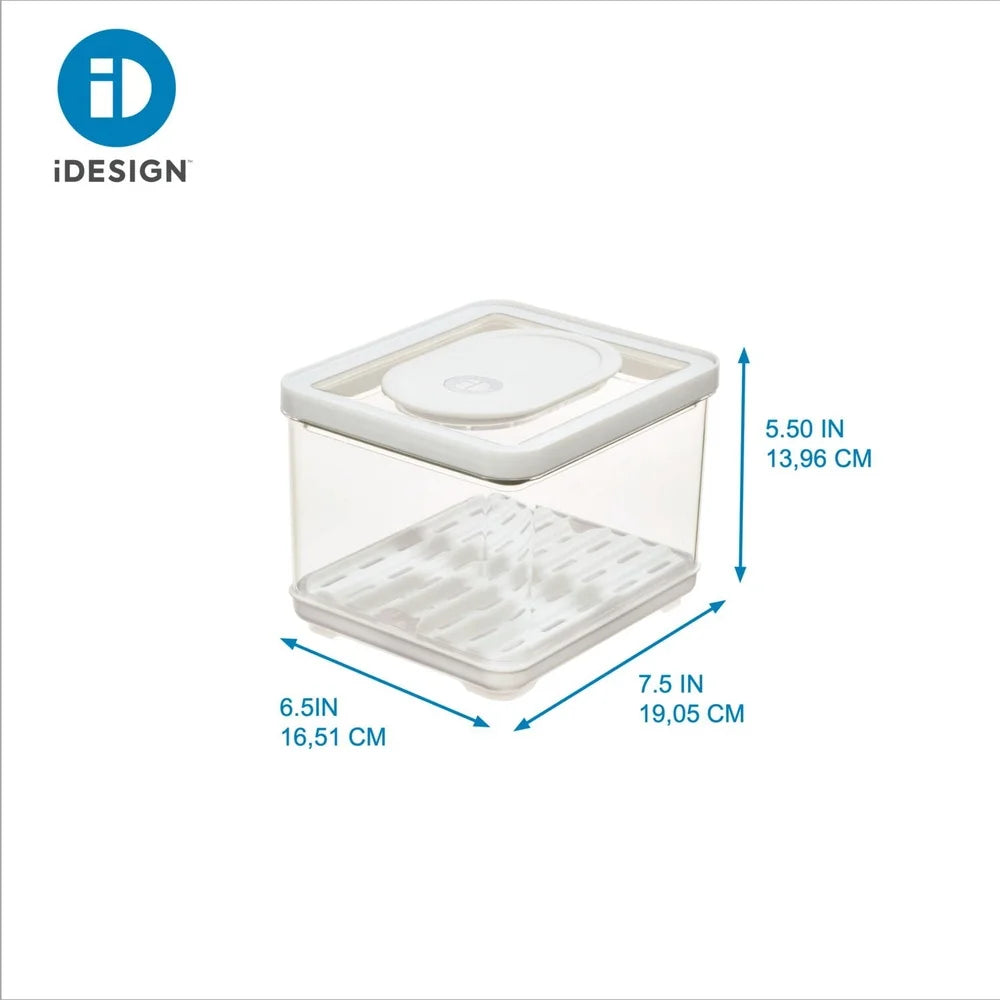 Plastic Produce Storage Bin Airtight Ventilated Container Stackable Dishwasher Safe