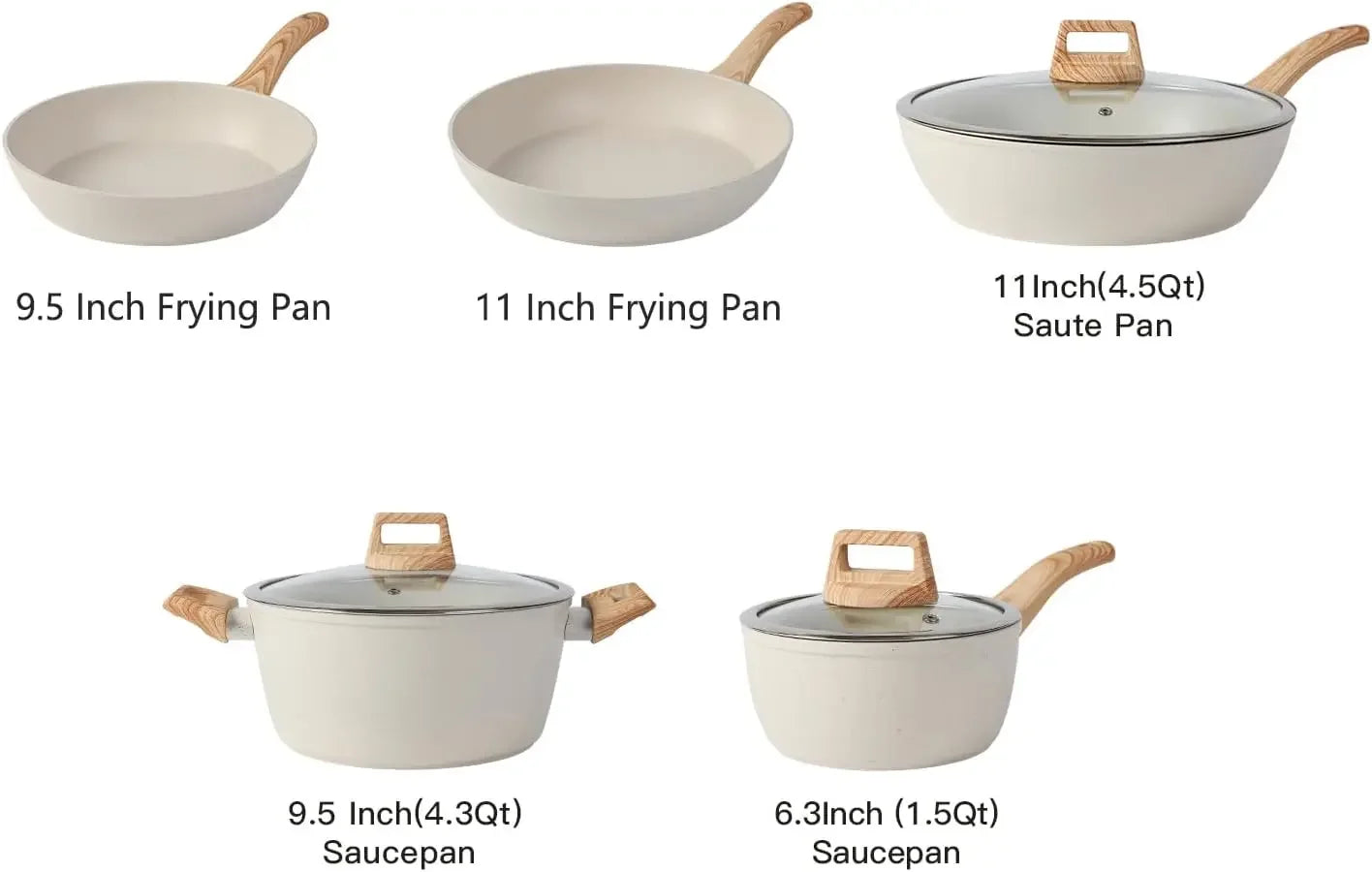 16PCS Pots and Pans Set Non Stick Cookware