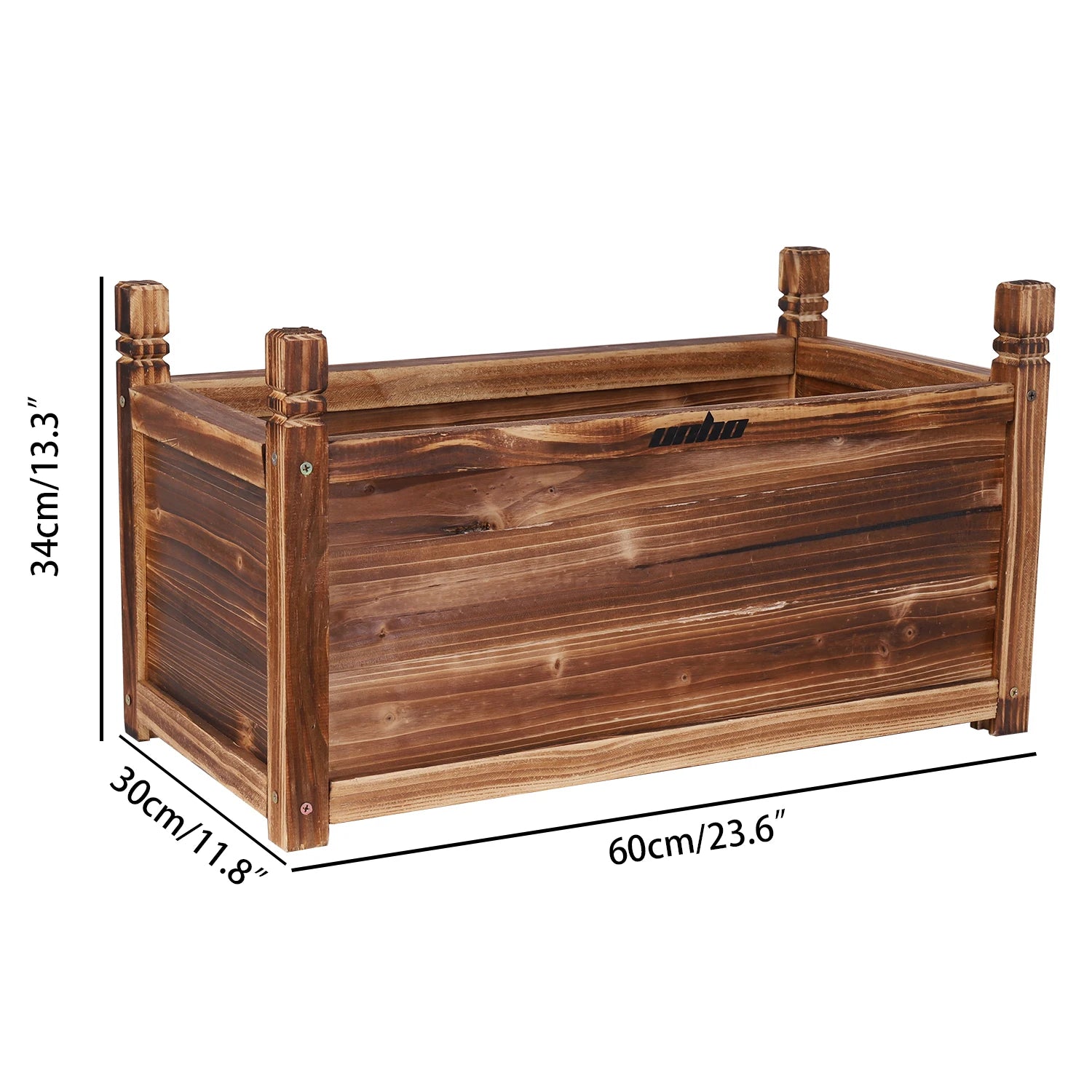 Wooden Raised Flower Bed Indoor Outdoor Vegetable Herb Planter Pot Garden display