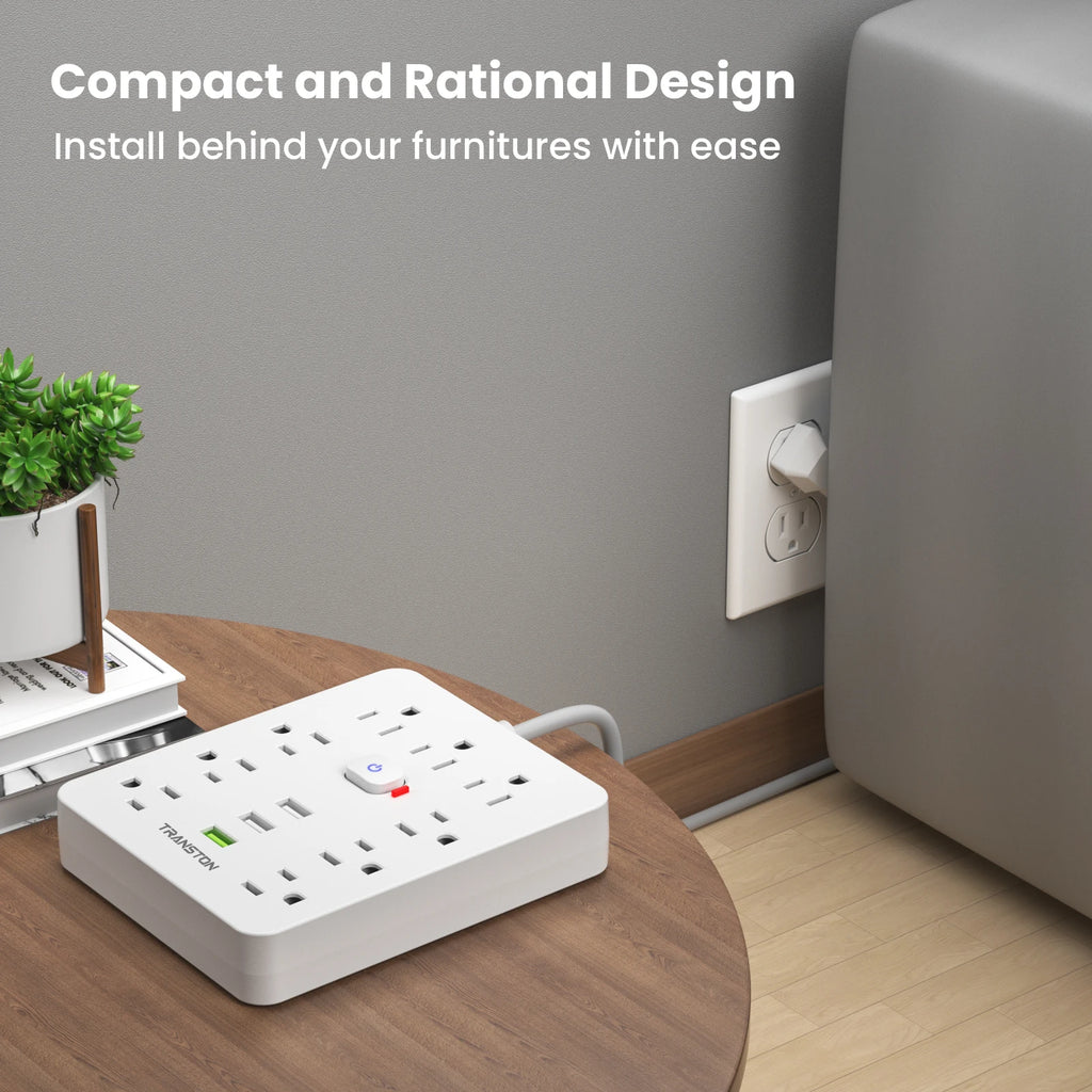5-Foot  power strip  Outlet with Surge Protector, 9 ac, 3 USB Ports, Extension Cord, Quick Charge,