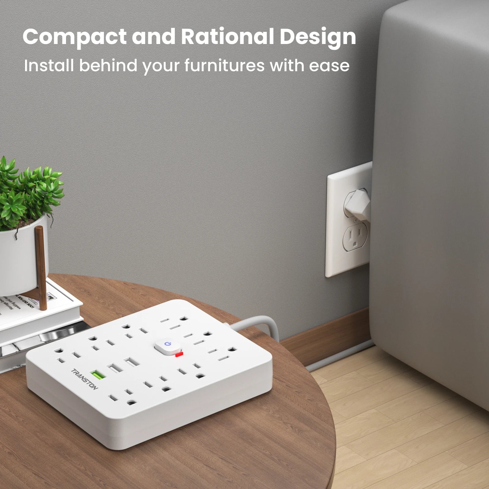 5-Foot  power strip  Outlet with Surge Protector, 9 ac, 3 USB Ports, Extension Cord, Quick Charge,