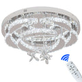 Flower Led Ceiling Chandelier Modern Crystal Drop  Pendant Light  RC Dimming
