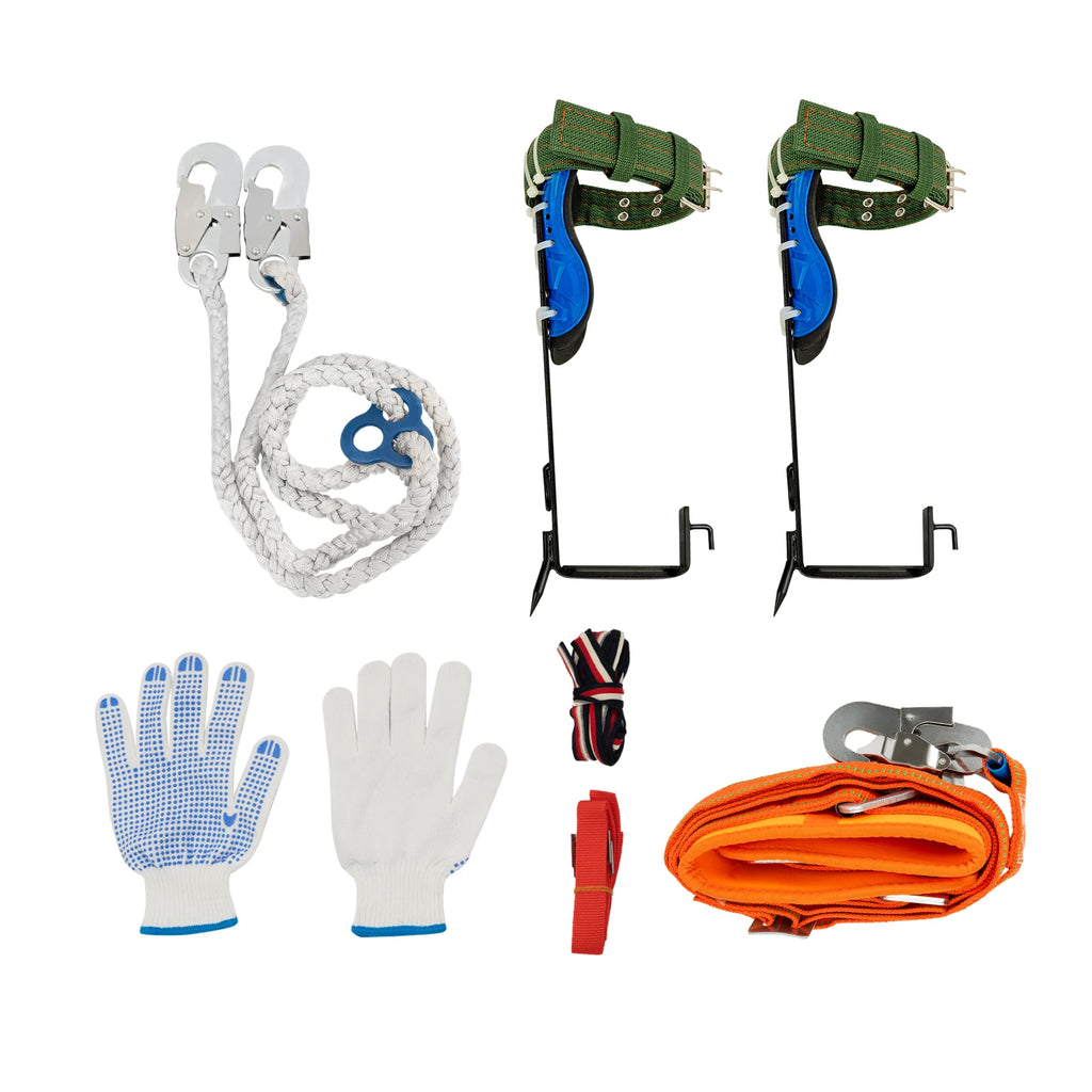 Tree Climbing Spikes Kit with Safety Belt Harness 220lbs Ergonomic Climbing Gear Arborist Aider Tool