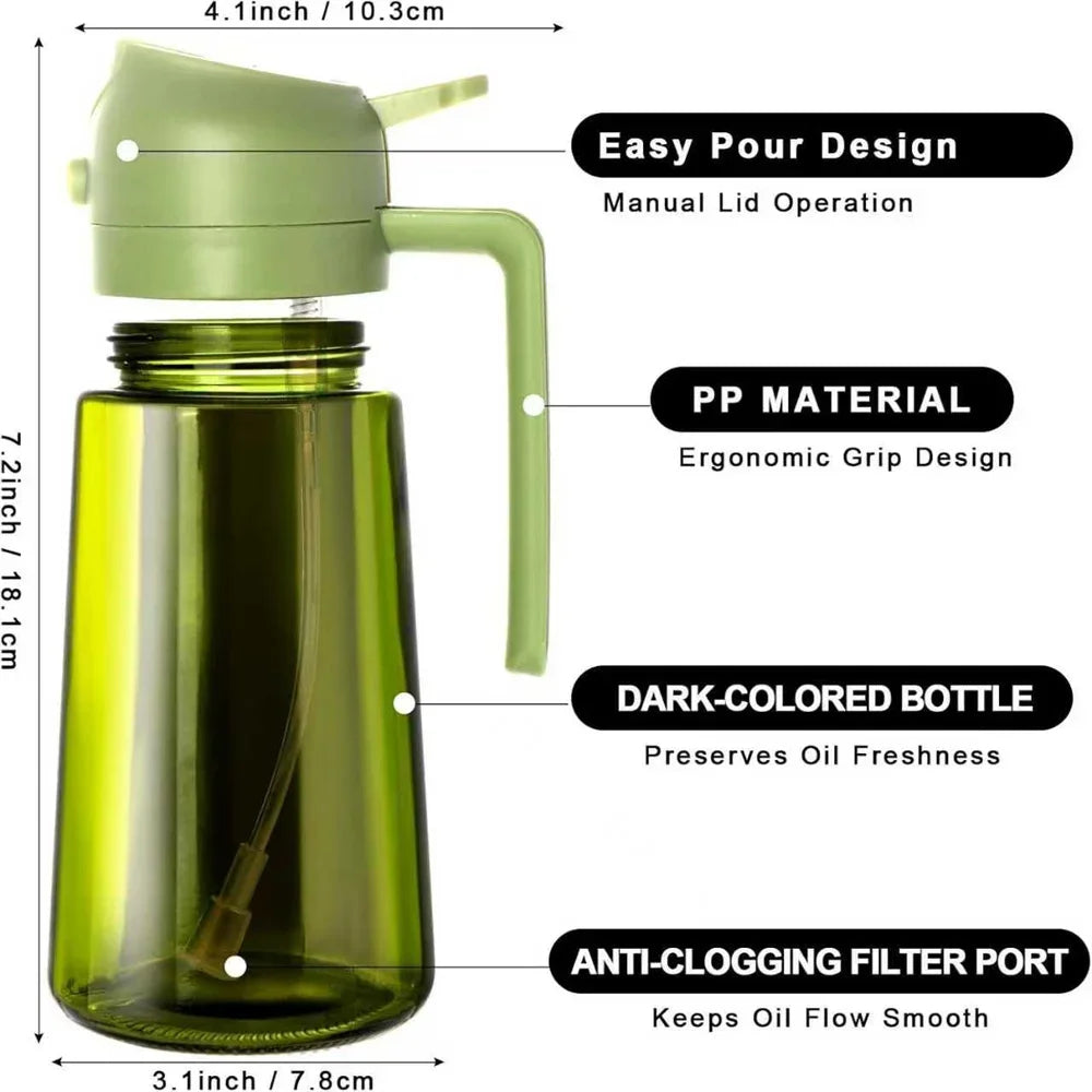 2 in 1 Glass olive Oil cooking Spray Dispenser Bottle W/ Stickers