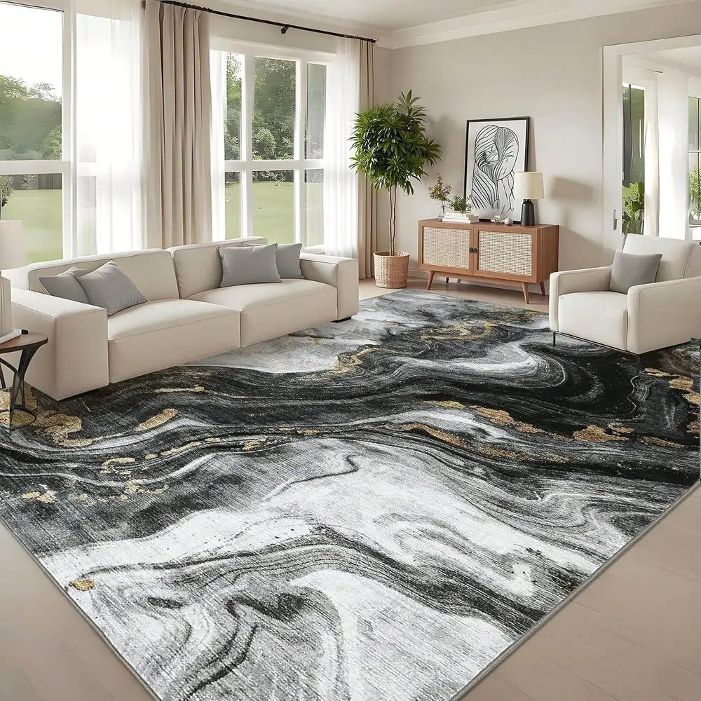 Washable Area Abstract Rugs  Non Slip