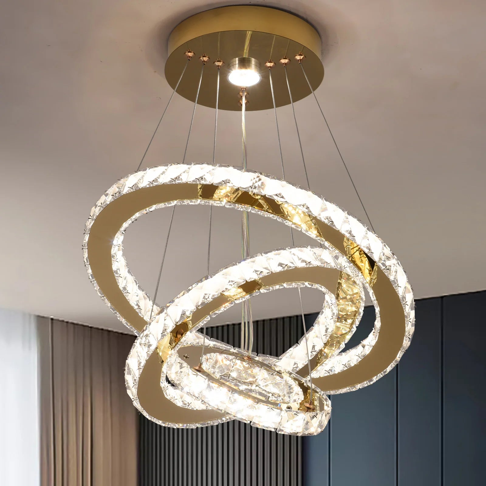 French luxury crystal chandeliers  Led ceiling lamp pendant
