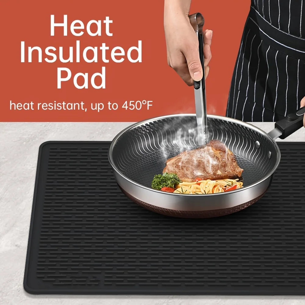 Silicone Stove Top Cover Mat, Heat Resistant Electric Glass Cooktop Protector,