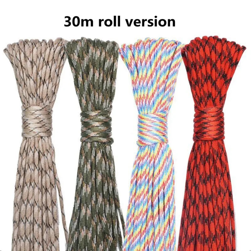 5M/15M/30M 4mm 7-Core 550 Paracord Rope for Camping, Survival & outdoor Use