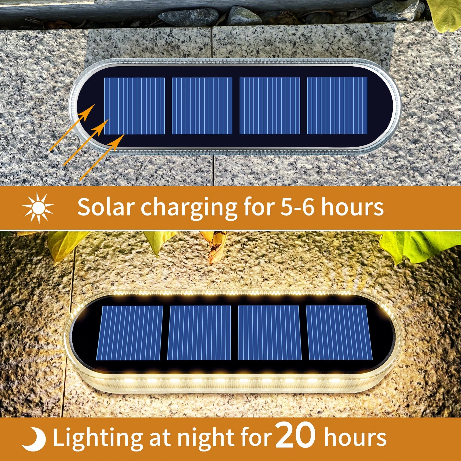 5 Years Lifespan 4 Pack Solar Deck Lights Waterproof Auto On/Off 4 Anti-Pressure LED