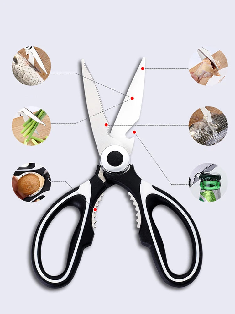 Premium Stainless Steel Kitchen Food Shears Scissors. Multifunction