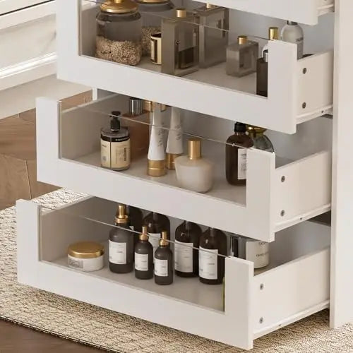 Jewelry Display Cabinet Island with Glass Shelf,  for walk-in-closet ,with 8 drawers