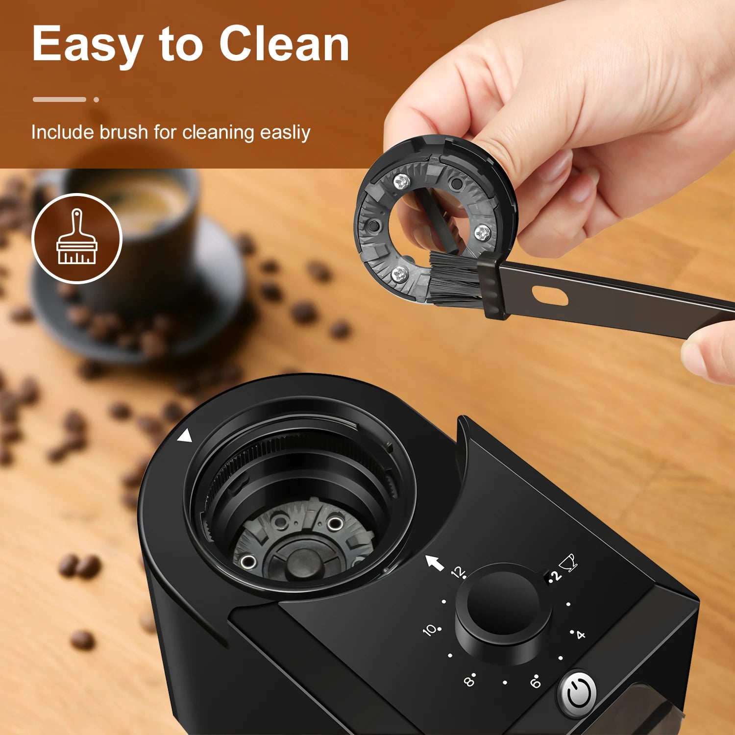 Automatic Burr Mill Coffee Bean Grinder Electric  With 28 Adjustable Gears