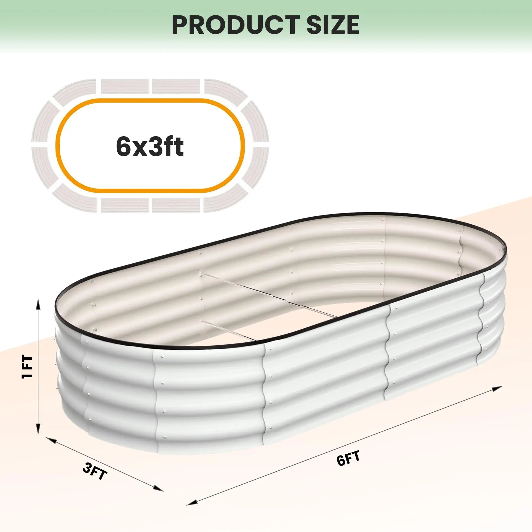 2-Pack Oval  Steel Raised Garden Bed Open Base  Metal Planter  Vegetables Flowers Herbs