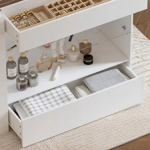 Jewelry Display Cabinet Island with Glass Shelf,  for walk-in-closet ,with 8 drawers