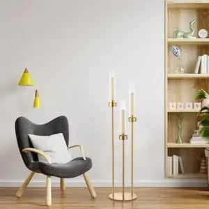 2/4/6/8/10pcs Gold Candelabra 3 Arm Candle Holders for Table