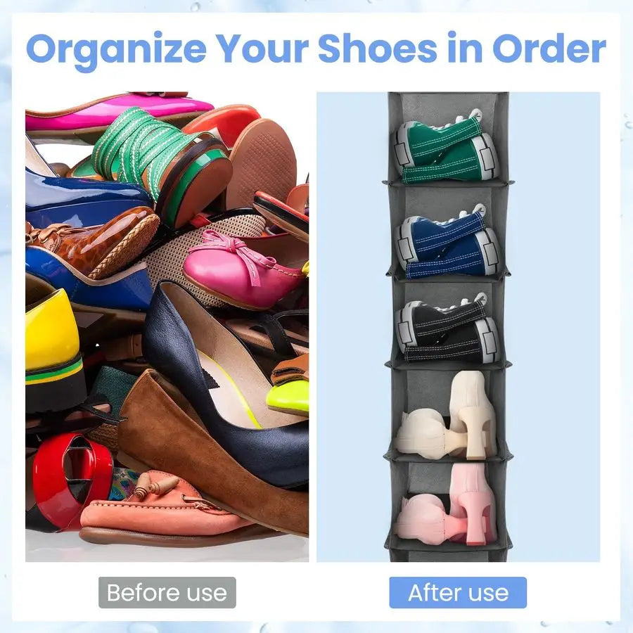 4 Pack Hanging Shoe Shelves 10 Shelf Hanging  Organizer Holder for Hats Purses Handbags