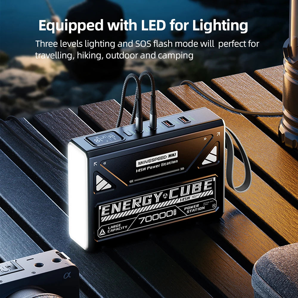 LED Camping Lantern 70000mAh Large Capacity Battery w/ Rechargeable Lamp