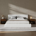 Soft Upholstered  Bed Frame with Headboard, 5 Inch Foam Padded Platform, No Box Spring, Easy Assembly ,