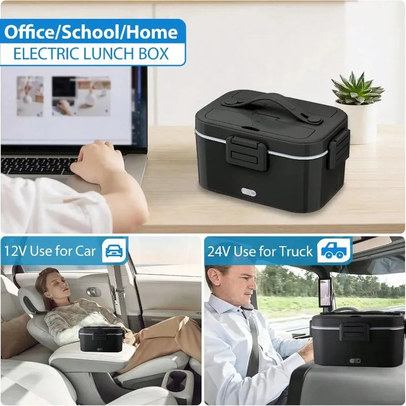 Electric Heated Lunch Box, 1.8l Stainless Steel Food Warmer, Leakproof, with Insulated bag