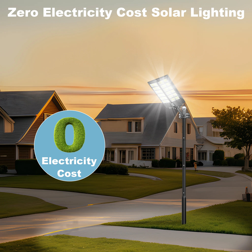 6000-watt waterproof solar street lights. with Dusk-to-Dawn auto on & off Motion Sensor