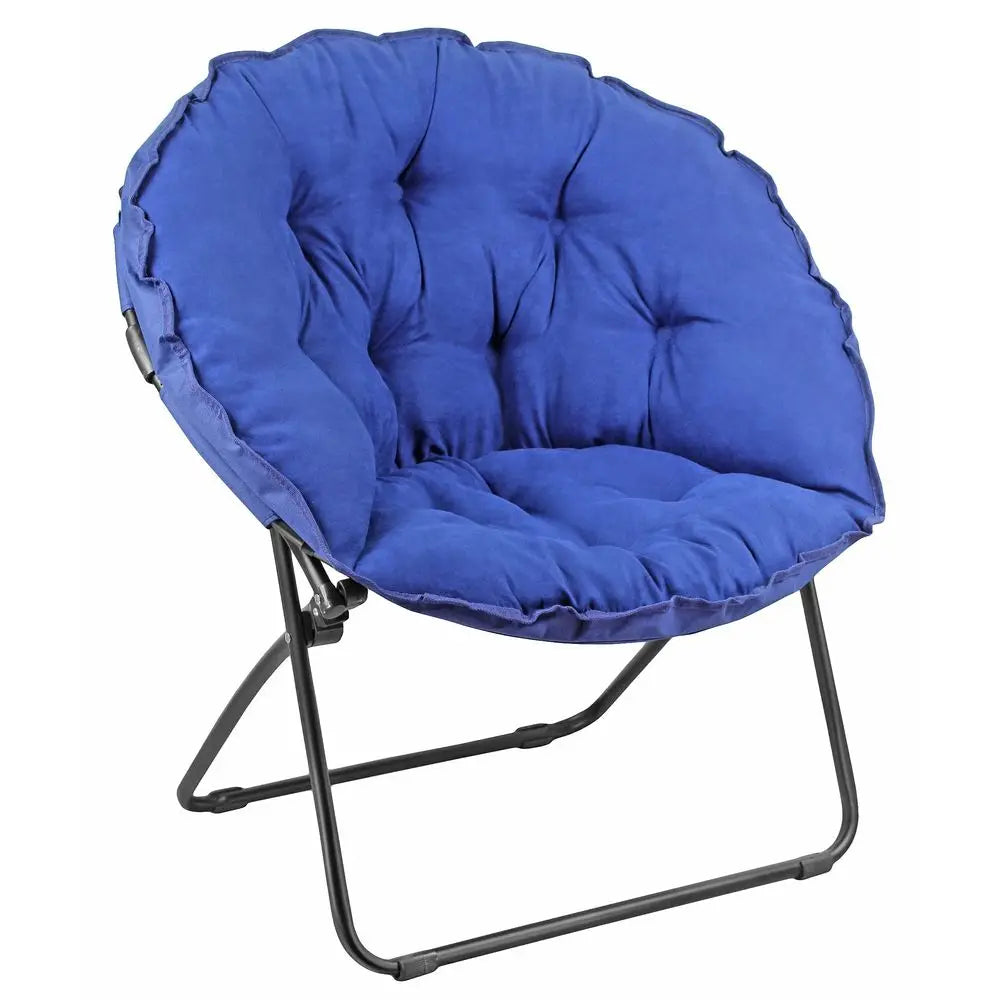 Portable Round Foldable Padded Dish Saucer Chair, Perfect for Gaming, Reading, Bedrooms, Dorm Rooms, Lounging or Living Rooms,