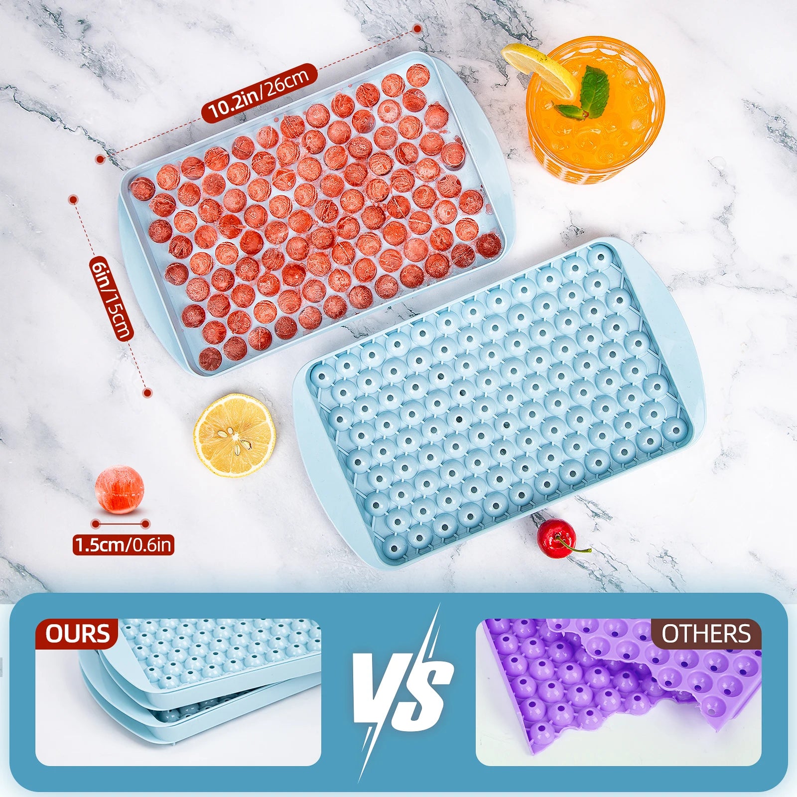 Mini Round Ball Ice Cube Tray 104 Holes