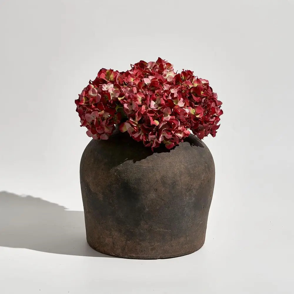 Eleventh-Inch  Brown Ceramic Vase