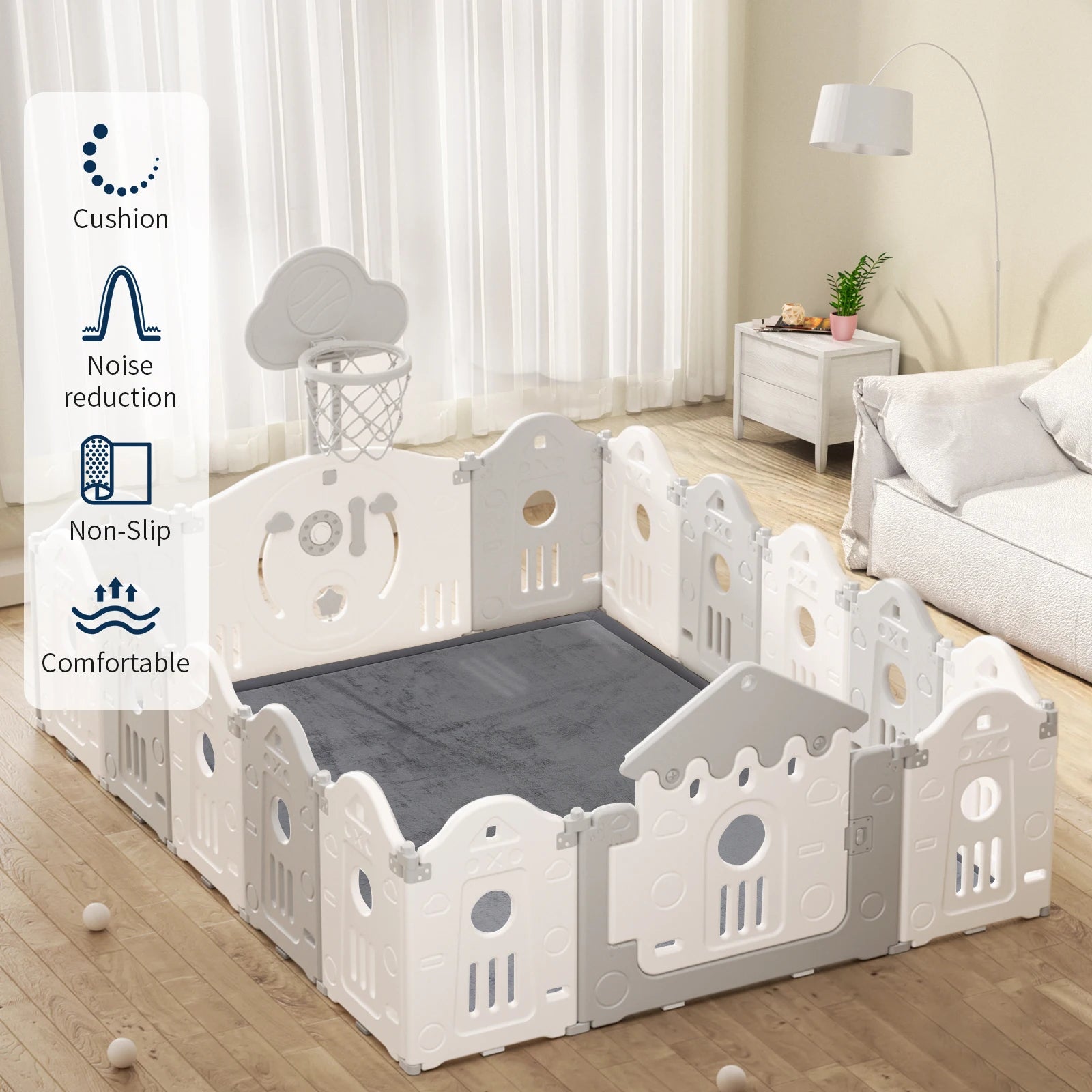 2cm Thick Memory Foam  Carpet Playpen Mat With Non-slip Bottom For Living Room Soft Velvet