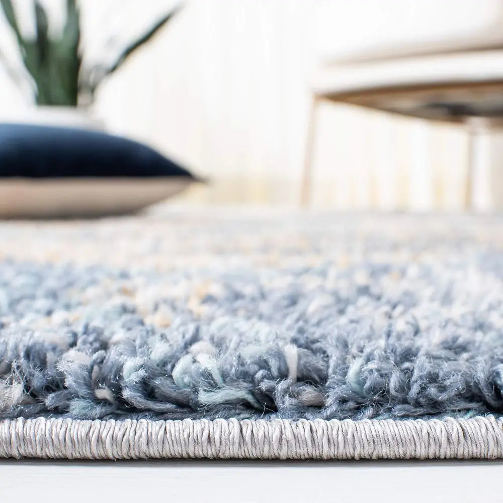 Area Rug 10 x 14, Blue amp Grey, Abstract Design, Non  Shedding  Easy Care, 1inch Thick