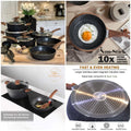 12-pc Induction Nonstick  Cookware Sets - , Granite Pots and Pans Set