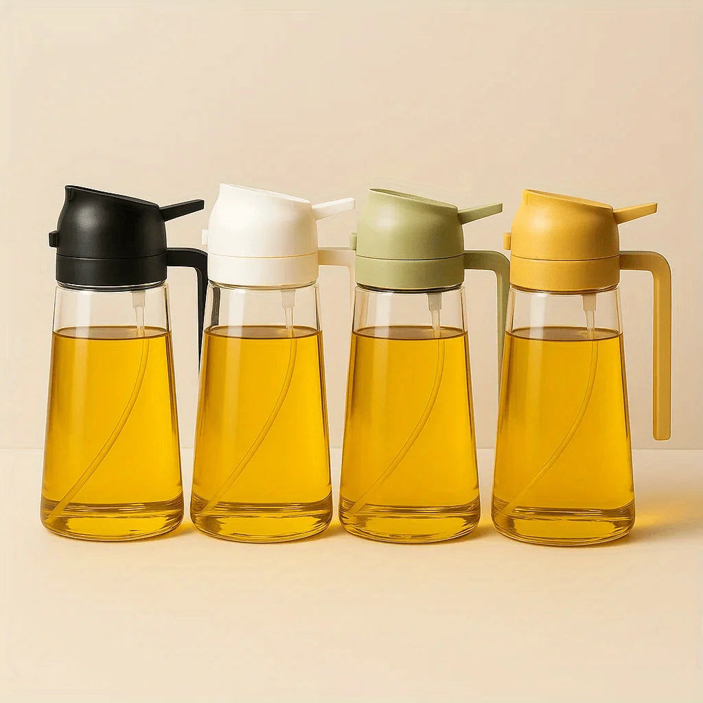 4-Pack Glass Oil Spray Bottles –Drip-Proof,