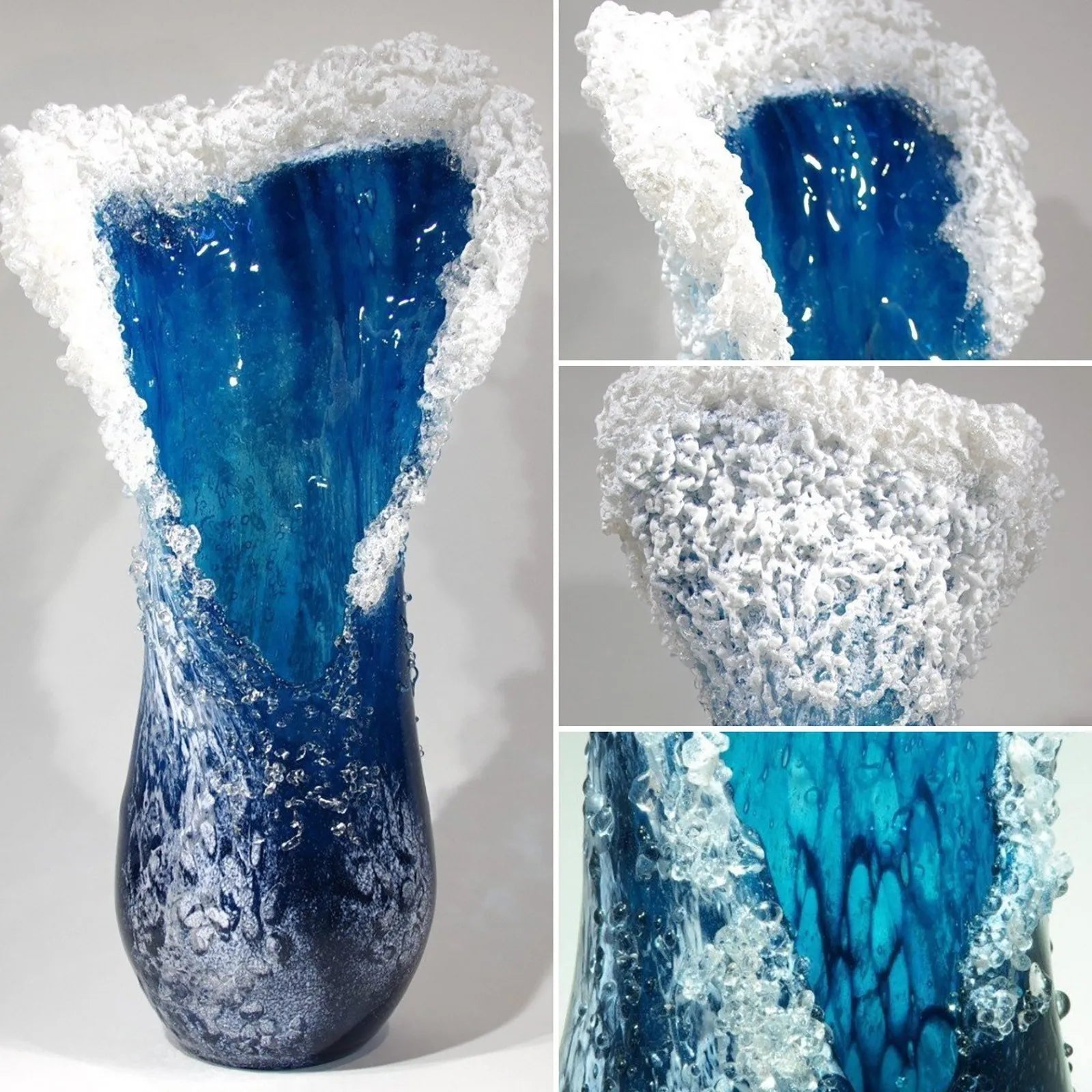 Sea Wave Resin Blue Vase,